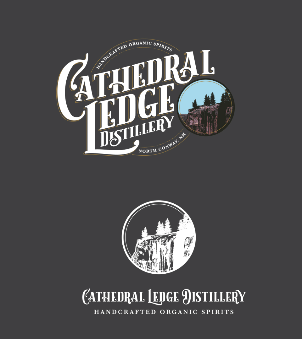 Cathedral Ledge Distillery Logo on dark background